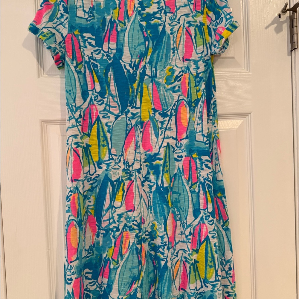 Lilly Pulitzer Jessica short sleeve dress Beach and Bae Sailboat - Picture 3 of 5
